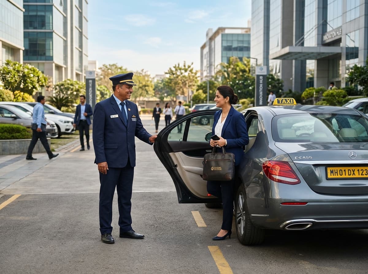 Chauffeur opening door for business passenger